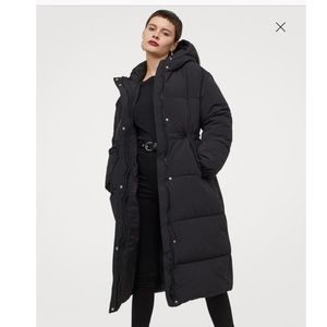 H&M Long Puffer Jacket in Black